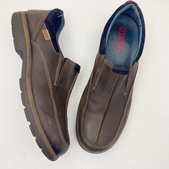 PIKOLINOS Other - Pikolinos Brown Oiled Leather Slip On Loafers Mens EU 46 US 12